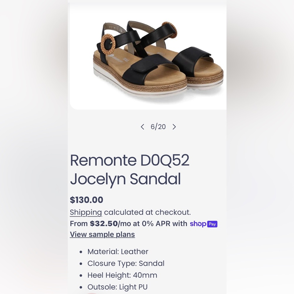 New Remonte Snakeskin Leather Sandals - Picture 8 of 9